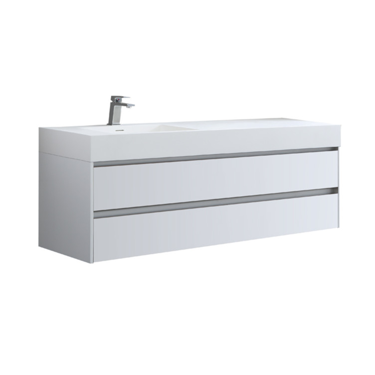 StoneArt Mueble de cuarto de baño Milan ML-1600 blanco brillo 160x48