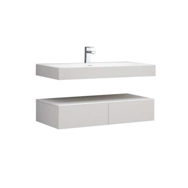 StoneArt Mueble de cuarto de baño LP4512 blanco 120x48cm brillo