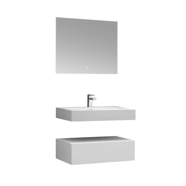 StoneArt Conjunto de muebles de cuarto de baño LP4508 blanco 80x48cm