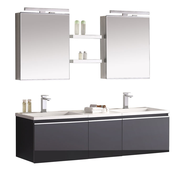 StoneArt Conjunto de muebles de cuarto de baño Milano ME-1600-1 gris