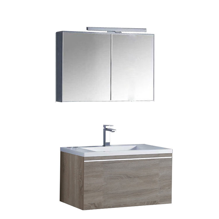 Juego de muebles de baño Milano, roble claro, 80x45cm, ME-0800-1