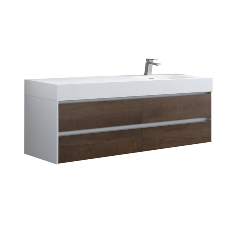 StoneArt Mueble de cuarto de baño Milan ML-1600 roble oscuro 160x48 d