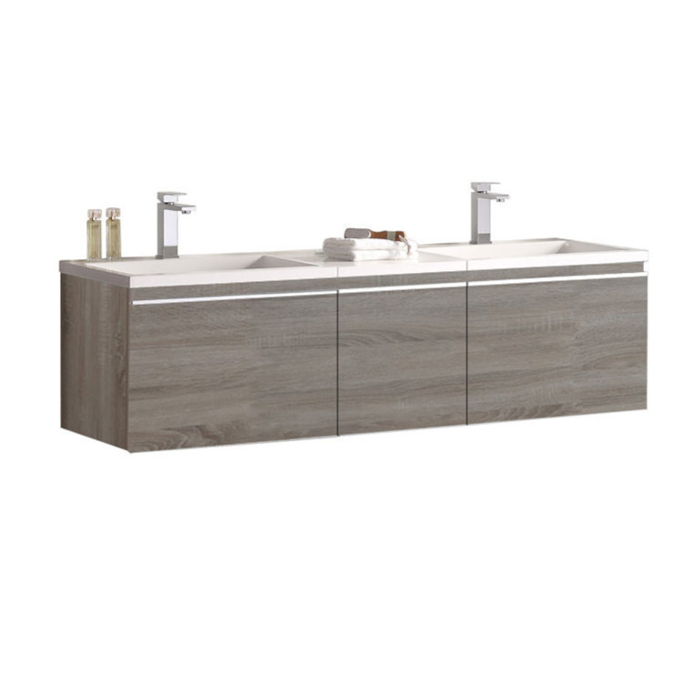 StoneArt Mueble de cuarto de baño Milano ME-1600 roble claro 160x45