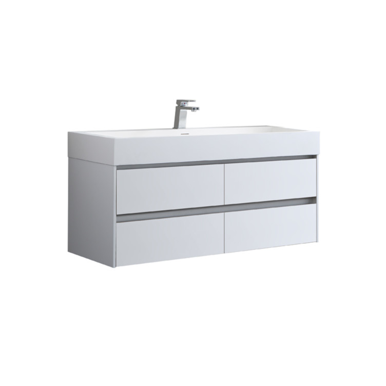 StoneArt Mueble de cuarto de baño Milan ML-1200 blanco brillo 120x48