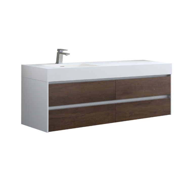StoneArt Mueble de cuarto de baño Milan ML-1600 roble oscuro 160x48 i