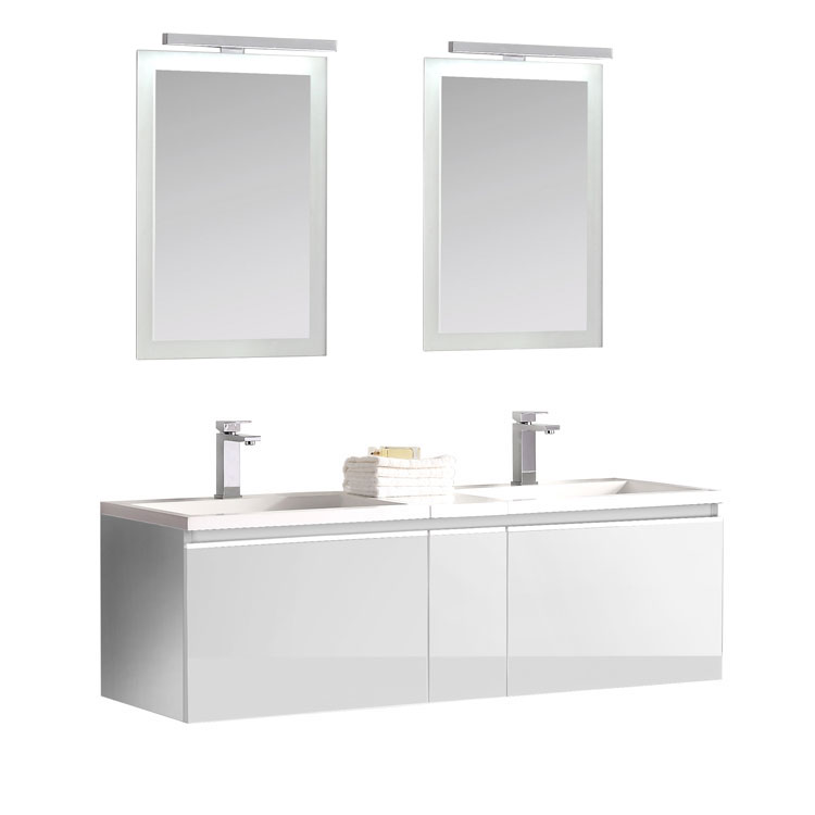 StoneArt Conjunto de muebles de cuarto de baño Milano ME-1400 blanco