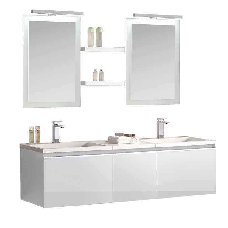 StoneArt Conjunto de muebles de cuarto de baño Milano ME-1600 blanco