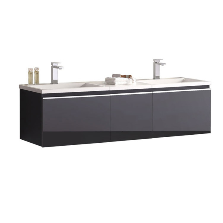 StoneArt Mueble de baño Milano ME-1600 gris oscuro 160x45