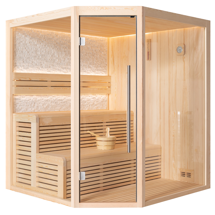 AWT Sauna 1811B Madera de pino 160x160 sin calefactor de sauna