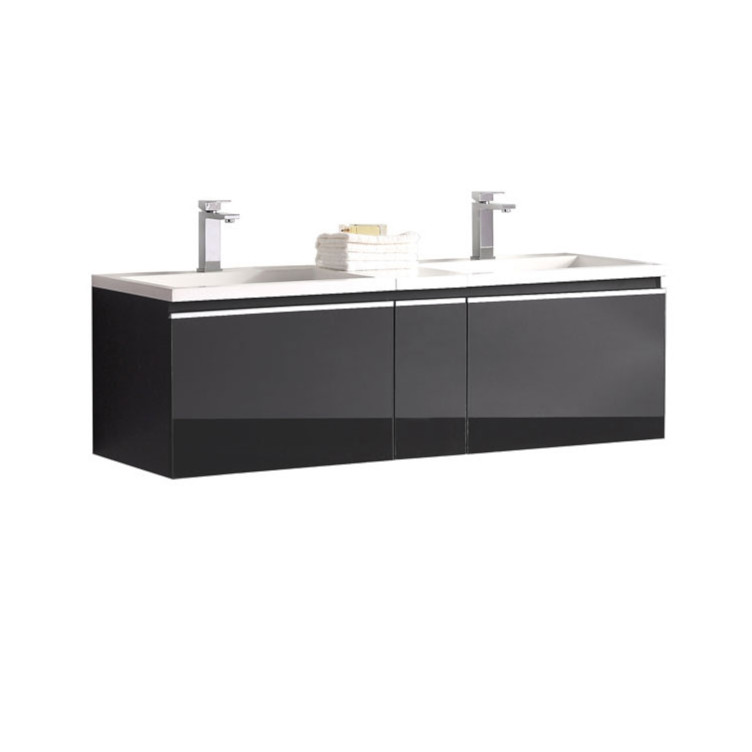 StoneArt Mueble de baño Milano ME-1400 gris oscuro 140x45
