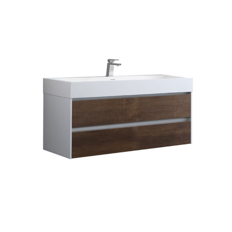 StoneArt Mueble de cuarto de baño Milan ML-1000 roble oscuro 100x48