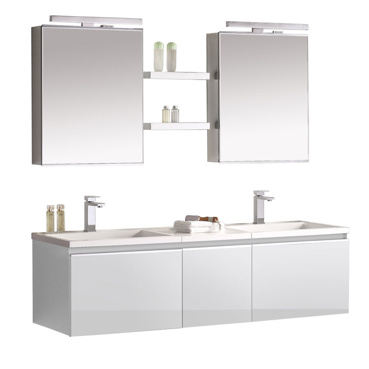 StoneArt Conjunto de muebles de cuarto de baño Milano ME-1600-1 blanc