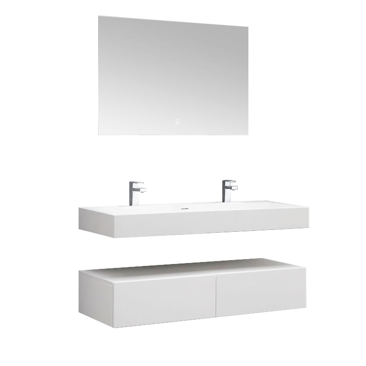 StoneArt Conjunto de muebles de cuarto de baño LP4512-1 blanco 120x48