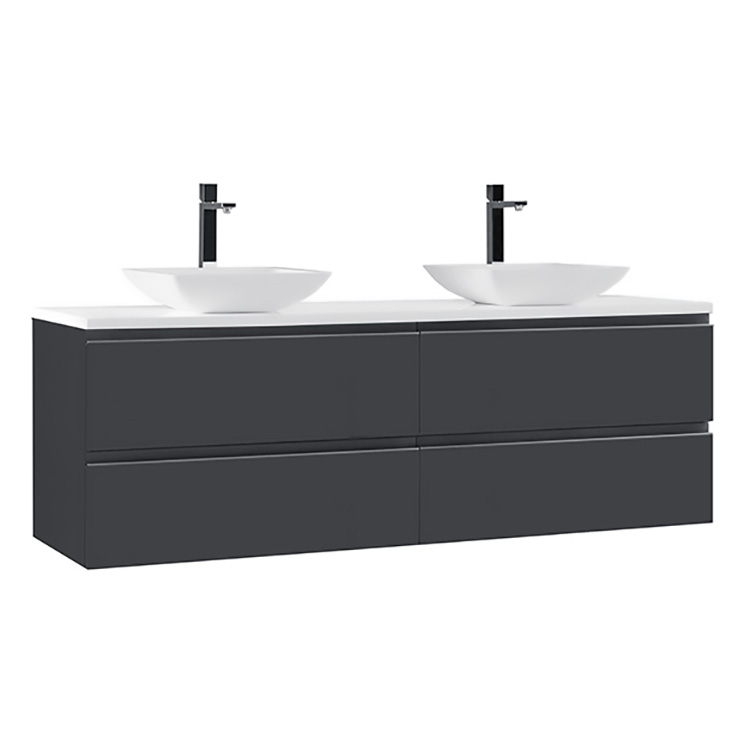 StoneArt Mueble de cuarto de baño Monte Carlo MC-1600pro-2 gris oscur