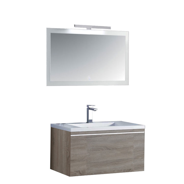 Conjunto de muebles de baño Milano, roble claro, 80x45cm, ME-0800