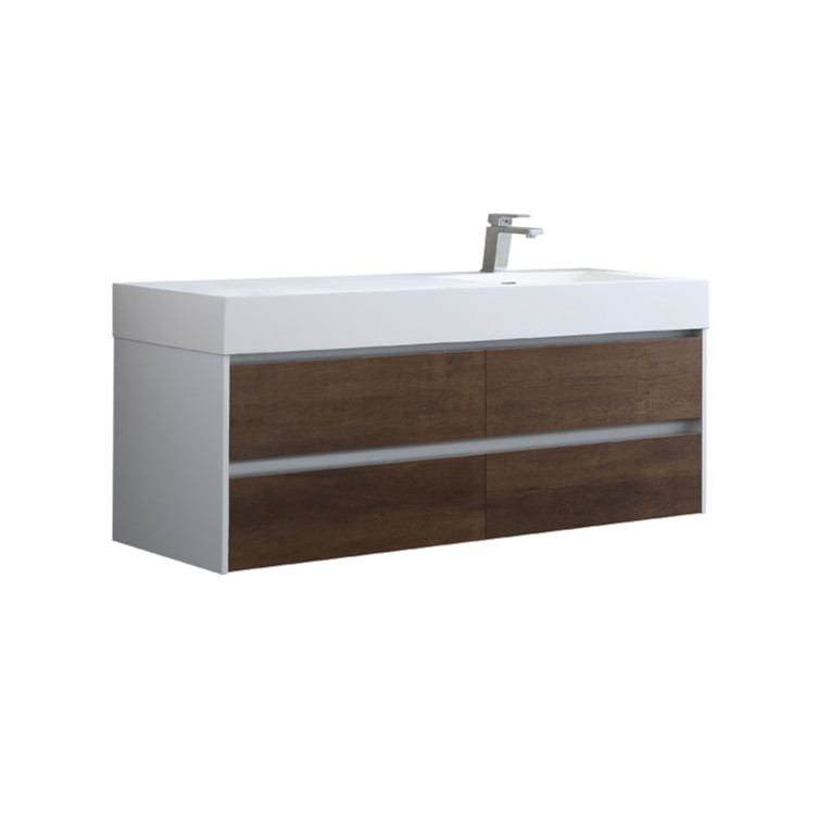 StoneArt Mueble de cuarto de baño Milan ML-1400 roble oscuro 140x48 d