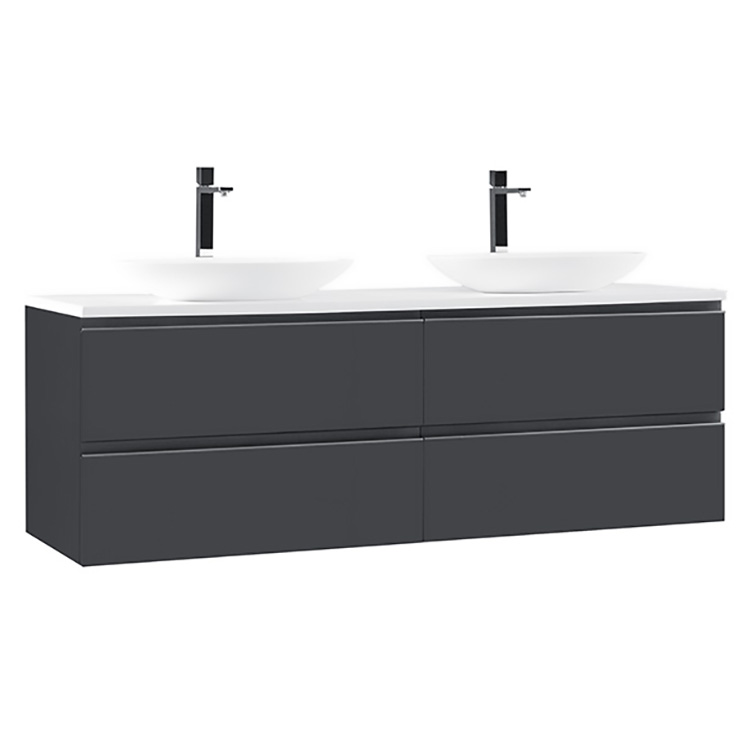 StoneArt Mueble de cuarto de baño Monte Carlo MC-1600pro-3 gris oscur