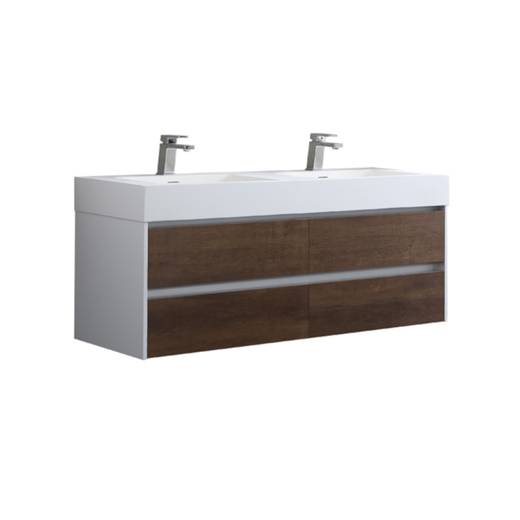 StoneArt Mueble de cuarto de baño Milan ML-1400 roble oscuro 140x48