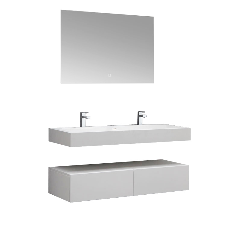 StoneArt Conjunto de muebles de cuarto de baño LP4512-1 blanco 120x48