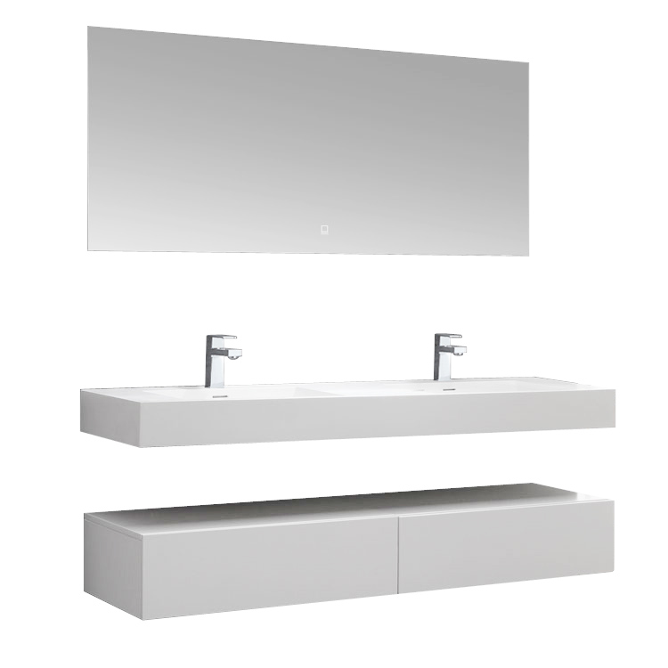 StoneArt Conjunto de muebles de cuarto de baño LP4516 blanco 160x48cm