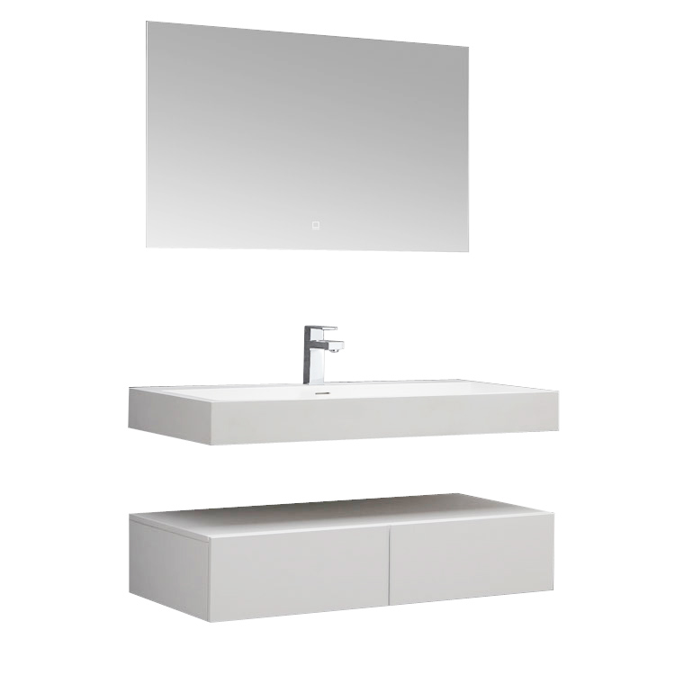 StoneArt Conjunto de muebles de baño LP4512 blanco 120x48cm mate